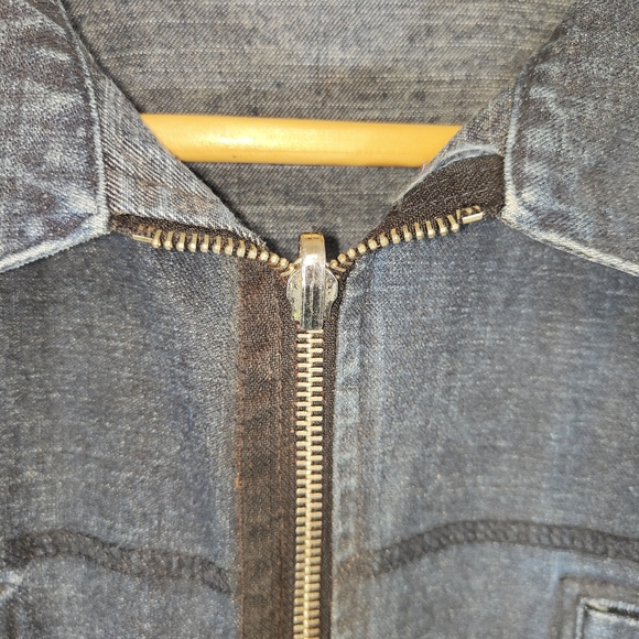 Jean Colonna Blue Jacket Denim Size Medium Full Zip - Picture 5 of 11